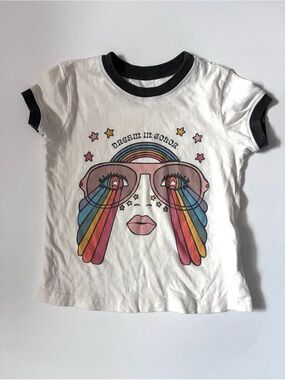 EUC Tiny Whales dream in color ringer tee 5y